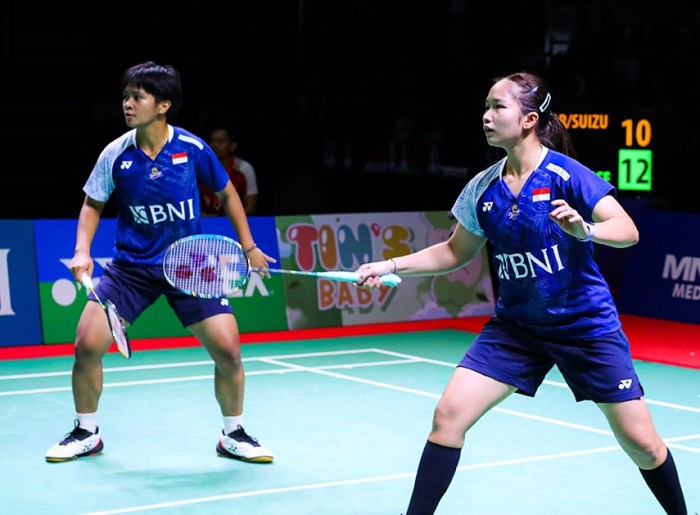Meilysa Trias/Rachel Allessya tersisih di perempatfinal Guwahati Masters 2023 kalah dari pasangan tuan rumah Tanisha Crasto/Ashwini Ponnapa dengan skor akhir 20-22, 16-21. (PBSI)