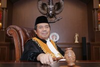Ketua Mahkamah Agung (MA) Muhammad Syarifuddin mengingatkan sejumlah pihak untuk tidak mengintervensi proses peradilan gugatan yang diajukan hakim konstitusi Anwar Usman. [Tempo/M Taufan R]