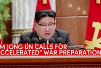 Kim Jong Un, Pemimpin Korea Utara (Korut) Kim Jong Un menyerukan agar persiapan perang, termasuk program nuklir di negaranya, dipercepat. [screenshot: channelnewsasia]