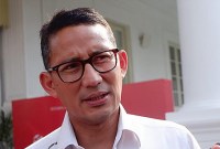 Menparekraf Sandiaga Uno sebut RI pertimbangkan opsi bebas visa untuk 20 negara termasuk AS dan China. (CNNIndonesia/Khaira Ummah JP)