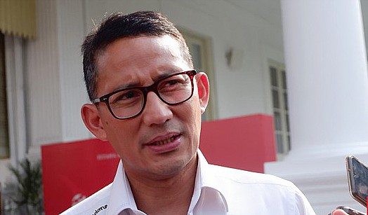 Menparekraf Sandiaga Uno sebut RI pertimbangkan opsi bebas visa untuk 20 negara termasuk AS dan China. (CNNIndonesia/Khaira Ummah JP)
