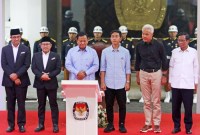 Tiga pasangan calon presiden dan calon wakil presiden (capres-cawapres) masing-masing Anies Baswedan-Muhaimin Iskandar, Prabowo Subianto-Gibran Rakabuming Raka dan Ganjar Pranowo dan Mahfud MD. [Foto: rri.co.id/Chaarly L]
