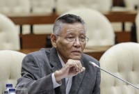 Pakar Hukum Pidana Romli Atmasasmita menolak jadi saksi meringankan Firli . [CNNIndonesia/Adhi W]