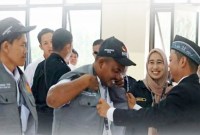 Pelantikan Pengawas TPS untuk Pemilu 2024 di wilayah Kalimantan Selatan, Jumat (26/1/2024). [ANTARA/Firman]