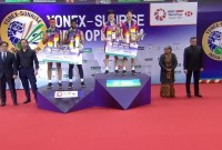 Pasangan ganda putra Korea Selatan Kang Min Hyuk/Seo Seung Jae juara India Open 2024. [Twitter/X @bhulukhuduktv]