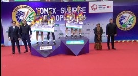 Pasangan ganda putra Korea Selatan Kang Min Hyuk/Seo Seung Jae juara India Open 2024. [Twitter/X @bhulukhuduktv]