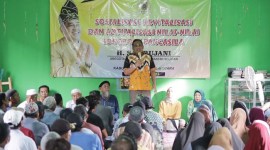 Sosialisasi Pembinaan ideologi Pancasila dan Wawasan Kebangsaan bagi masyarakat di Desa Tambalang Kecil, Kecamatan Sungai Pandan, Kabupaten Hulu Sungai Utara (HSU), Selasa (9/1/2024) (SuarIndonesia/Humas)