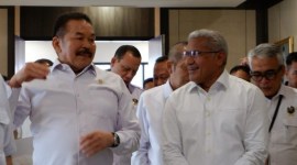 Kejaksaan RI dan  Badan Badan Narkotika Nasional (BNN)  bersinergi ditandai kerja Sama pengelolaan aset Tindak Pidana Pencucian Uang (TPPU) Perkara Narkotika, Rabu (17/1/ 2024). (SuarIndonesia/Humas)