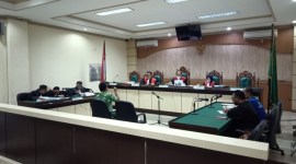 Saksi ahli dari Politeknik Tanah Laut Budi Kurniawan mengakui kalau volume pekerjaan pembangunan Gedung Laboratorium dan Pelayanan Publik Balai Besar Pengawas Obat dan Makanan (BBPOM) Banjarmasin tahap III di 2021, memang mengalami kekurang volume. (SuarIndonesia/HD)