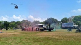 Salah satu helikopter milik Kodam VI/Mulawarman yang siap digunakan mengangkut logistik Pemilu 2024 hingga kawasan perbatasan. [ANTARA/MS Januar]