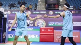 
Fajar Alfian/Muhammad Rian Ardianto tersingkir di perempatfinal India Open 2024. [PP PBSI]
