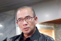 Ketua Komisi Pemilihan Umum (KPU) Hasyim Asy'ari memastikan format debat keempat dan kelima Pilpres 2024 tidak akan berubah. [CNN Indonesia/Khaira Ummah JP]