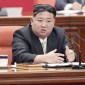 Kim Jong Un, Pemimpin Korea Utara menyampaikan pidato pada rapat pleno akhir tahun Partai Pekerja yang berkuasa pada 26-30 Desember 2023 di Pyongyang, Korea Utara. [Korean Central News Agency/Korea News Service via AP]