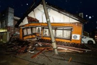 bangunan yang rusak parah akibat gempa bumi di Wajima, Prefektur Ishikawa, Jepang. (SuarrIndonesia/Antara)