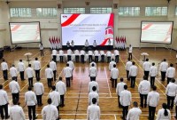Sebanyak 78 pegawai KPK serempak mengucapkan permintaan maaf sebagai tindak lanjut dari putusan Dewas KPK soal kasus pungli di Rutan KPK, Senin (26/2/2024). [Dok. KPK]