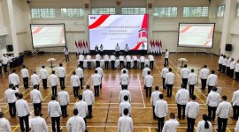 Sebanyak 78 pegawai KPK serempak mengucapkan permintaan maaf sebagai tindak lanjut dari putusan Dewas KPK soal kasus pungli di Rutan KPK, Senin (26/2/2024). [Dok. KPK]