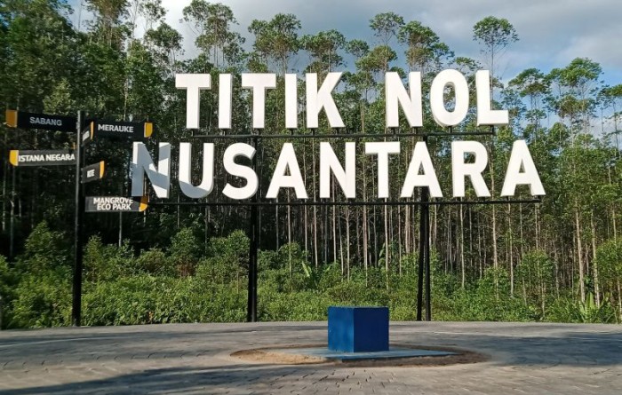 Titik nol Kota Nusantara, ibu kota negara baru Indonesia di Kecamatan Sepaku Kabupaten Penajam Paser Utara, Provinsi Kalimantan Timur.  [ANTARA/Nyaman Bagus P]