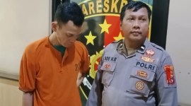 Tersangka pengedar Narkotika bernama Arbain alias Bain (43), ternyata seorang residivis. (SuarIndonesia/DO)