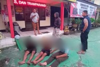 Tiga pelaku ABH (Anak Bermasalah Hukum berinisial AN (15), RD (18), dan RF (13), gagal beraksi, keburu diamankan warga Jalan Sungai Andai Banjarmasin Utara. (SuarIndonesia/DO)