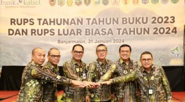 Bank Kalsel mengadakan Rapat Umum Pemegang Saham (RUPS) Tahunan untuk Tahun Buku 2023 dan RUPS Luar Biasa (LB) Tahun 2024 pada Rabu, 31 Januari 2024 (SuarIndonesia/Adv)