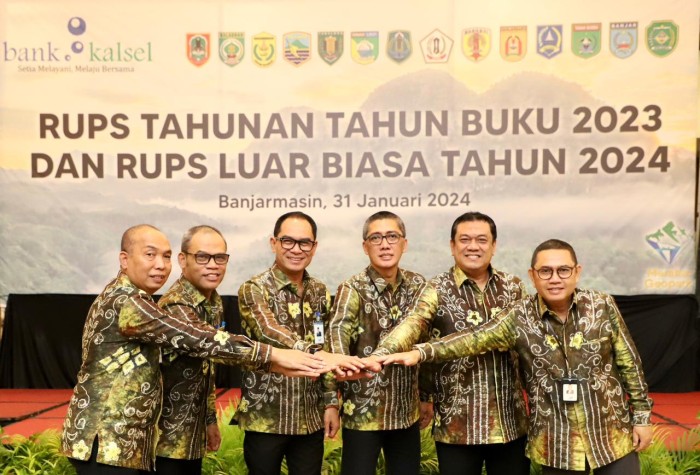 Bank Kalsel mengadakan Rapat Umum Pemegang Saham (RUPS) Tahunan untuk Tahun Buku 2023 dan RUPS Luar Biasa (LB) Tahun 2024 pada Rabu, 31 Januari 2024 (SuarIndonesia/Adv)