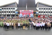 apel Pasukan Kesiapan Petugas Ketertiban TPS dan KPPS Pemilu 2024, di Balai Kota Banjarmasin, Rabu (7/2/2024) (SuarIndonesia/Ist)