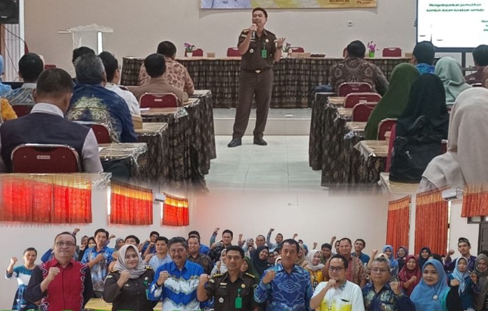 Antusias para  Dewan Guru dan Kepala Sekolah (Kepsek) di tiga Sekolah Menengah Kejuruan Negeri (SMKN) Banjarbaru, mengkuti penerangan hukum, Kamis (15/2/2024). (SuarIndonesia/Ist)