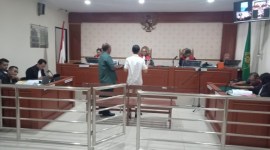 sidang lanjutan perkara pencucian uang dengan terdakwa Lian Silas orang tua dari gembong narkotika Freddy Pratama, di Pengadilan Negeri Banjarmasin, Selasa (20/2/2024 (SuarIndonesia/HD)