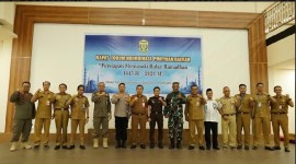 Forkopimda Kota Banjarmasin dalam rangka persiapan menjelang Bulan Suci Ramadhan 1445 Hijriah, berlangsung di salah satu hotel di Banjarmasin, Selasa (27/2/2024). (SuarIndonesia/Ist)