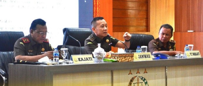 Jajaran Kejaksaan Tinggi Kalimantan Selatan (Kejati Kalsel) diinspeksi oleh Tim Jaksa Muda Bidang Pengawasan (Jamwas) Kejaksaan Agung (Kejagung) RI, Rabu (28/2/2024) (SuarIndonesia/Ist)