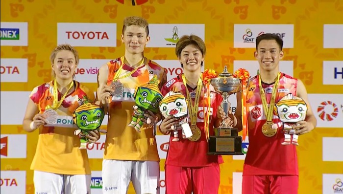 
Dechapol Puavaranukroh/Sapsiree Taerattanachai, ganda campuran tuan rumah juara Thailand Masters 2024. [X @bhulukhuduktv]