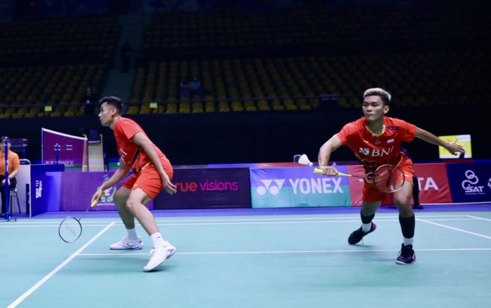 Bagas Maulana/Muhammad Shohibul Fikri gagal ke final Thailand Masters 2023. [PBSI]