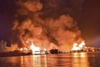 Peristiwa kebakaran di kompleks pasar mingguan Maliku Baru, Kecamatan Maliku, Kabupaten Pulang Pisau, Senin (26/2/2024) malam. [Foto: Istimewa]
