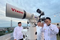 Rukyat digelar Kantor Wilayah Kementerian Agama (Kanwil Kemenag) Kalsel di Rooftop Hotel Zuri Express Banjarmasin, Munggu (10/3/2024) (SuarIndonesia/RW)