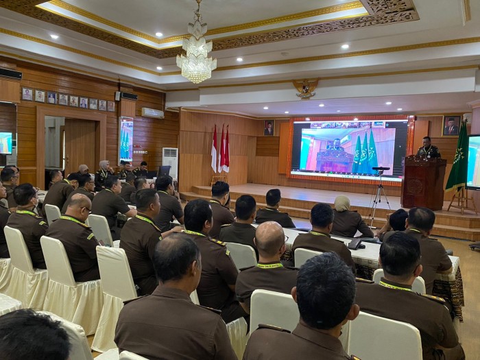Rapat Pra Musrenbang di wilayah hukum Kejaksaan Tinggi Kalimantan Selatan (Kejati Kalsel), berlansgung di Aula Anjung Papadaan Kejati, Rabu (20/3/2024 (SuarIndonesia/Penkum)