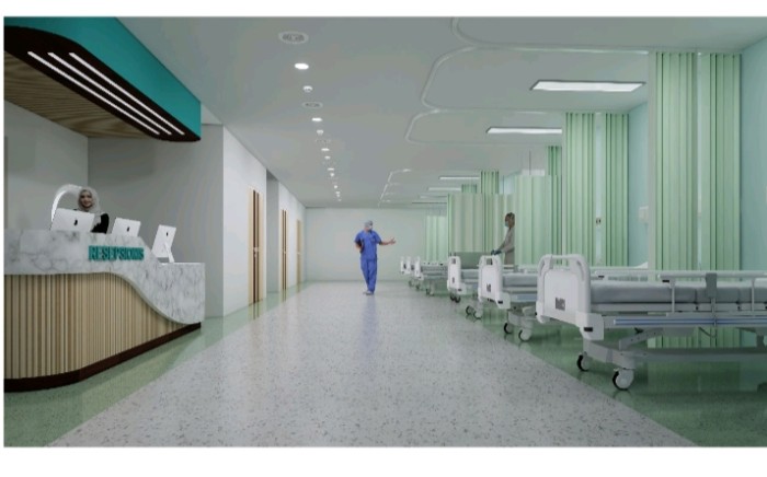 Rumah Sakit AMC Banjarmasin dirancang sebagai rumah sakit kelas C dengan 100 tempat tidur pada Tahap 1, dan rencananya akan diperluas hingga 200 tempat tidur pada Tahap 2 untuk mencapai status Rumah Sakit Kelas B. (SuarIndonesia/Ist)