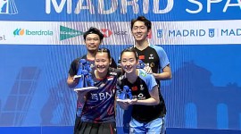 Rinov/Pitha juara Spain Masters 2024 mengalahkan Cheng Xing/Zhang Chi dengan skor 17-21, 21-12, 21-13 di final. [Screenshot BWF TV]