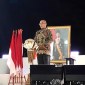 Ketua KPU RI Hasyim Asy'ari launching tahapan Pilkada serentak 2024 di Candi Prambanan, DI Yogyakarta, Minggu (31/3/2024).[detikcom/Firda Cynthia]
