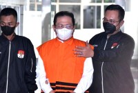 Sekretaris MA nonaktif Hasbi Hasan. Jaksa KPK membuka 'pesan sayang' antara Hasbi Hasan dan Windy Idol dalam persidangan di Pengadilan Tipikor, Kamis (7/3/2024). [ANTARA FOTO/Fakhri H]