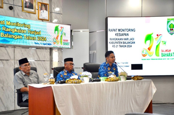 Rapat monitoring kesiapan rangkaian Hari Jadi ke-21, di Aula Benteng Tundakan, Paringin Selatan, Rabu (17/4/2024) (SuarIndonesia/Adv)