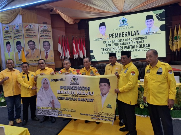 DPD Partai Golongan Karya (Golkar) Kalsel akhirnya menyatakan dukungan terhadap Hj Raudhatul Jannah atau Acil odah untuk maju Pilkada Kalsel 2024. (SuarIndonesia/HM)