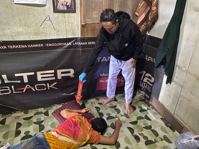 pamit tidur di tempat temannya di Jalan Kelayan B Gang Swarga RT 09 Banjarmasin Selatan, ternyata tak bangun-bangun lagi alias meninggal dunia, Selasa (30/4/2024) (SuarIndonesia/DO)