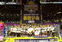 Hyundai Hillstate Juara liga voli Korea usai bungkam Pink Spiders 3-0, Senin (1/4/2024) malam WIB. [Instagram @hdecvolleyballteam]