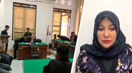 Foto Kanan: Hanisah alias Nisa (39) wanita yang dijuluki sebagai Ratu Narkoba asal Aceh, dituntut mati di kasus bisnis sabu 52 kilogram dalam sidang perkara narkotika di Pengadilan Negeri Medan. [Foto: Dokumentasi Kejari Medan]