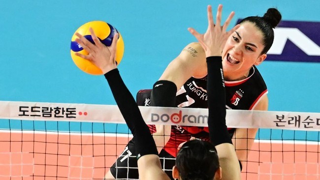 Giovanna Milana tiba di Indonesia untuk persiapan Proliga 2024, Minggu (14/4/2024). (Dok. KOVO)