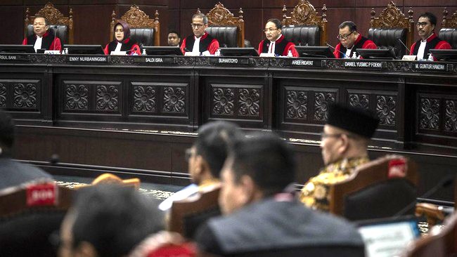 Mahkamah Konstitusi telah menerima 47 amicus curiae. Akan tetapi, hanya 14 yang akan dibahas hakim dalam menangani sengketa hasil Pilpres 2024. [ANTARA FOTO/Aprillio Akbar]