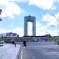 Bundaran Besar berarsitektur Talawang Kota Palangka Raya, Kalimantan Tengah. [ANTARA/Muhammad Arif Hidayat]