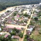 Foto udara kondisi banjir di Desa Tumbang Sangai Kecamatan Telaga Antang, Senin (27/5/2024). [ANTARA/HO-BPBD Kotim]