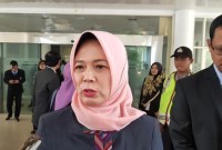 Ketua BPK Isma Yatun bungkam soal soal dugaan permintaan suap Rp12 miliar ke anak buah mantan Menteri Pertanian SYL untuk status WTP bagi Kementan). [detikcom/Bahtiar R]