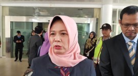 Ketua BPK Isma Yatun bungkam soal soal dugaan permintaan suap Rp12 miliar ke anak buah mantan Menteri Pertanian SYL untuk status WTP bagi Kementan). [detikcom/Bahtiar R]
